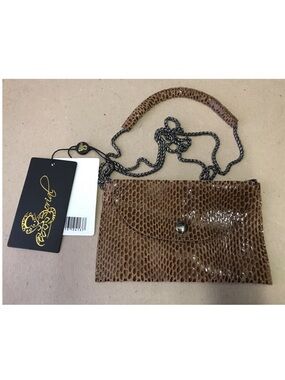 Sorial Leather Snakeskin Print Crossbody Bag